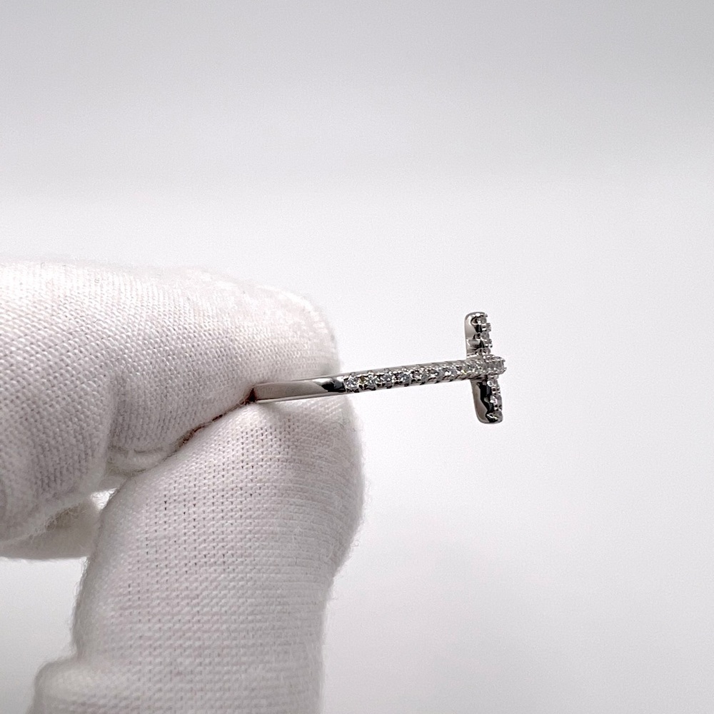 Sale $24 . 925 Sterling Silver Sideways Cz Cross Ring - Picture 9 of 17